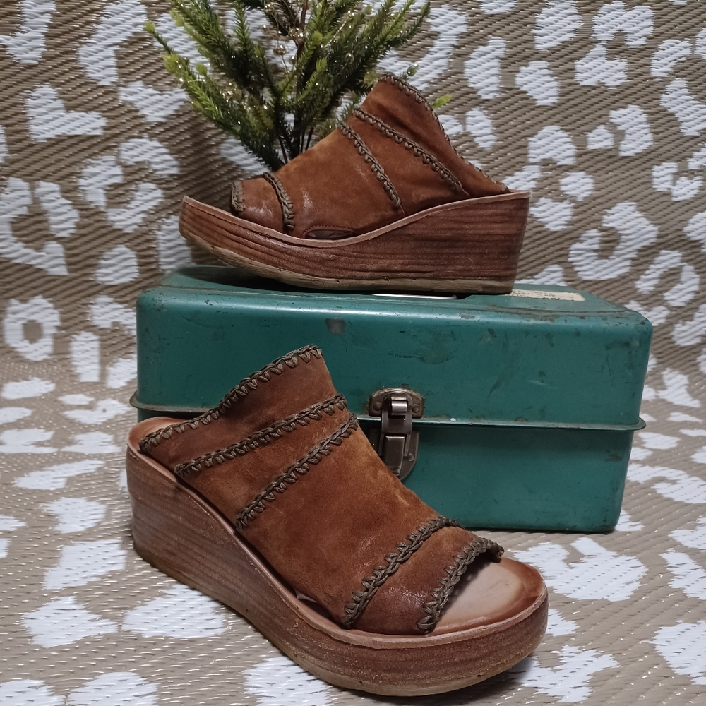A.S.98 Nelson  Women's Tan Wedge Sandals